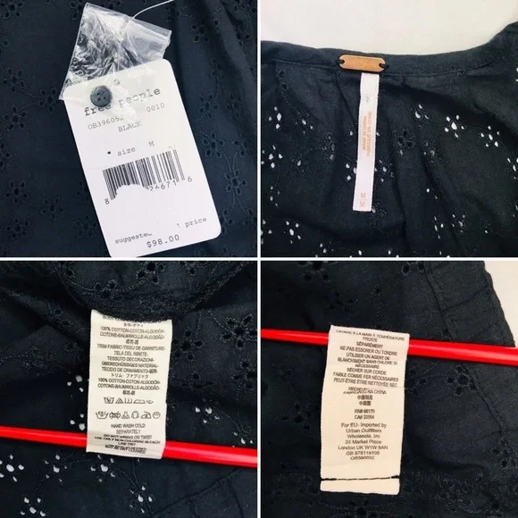 Free People Floral Eyelet Stars Align Blouse....Size M NWT - Picture 11 of 13